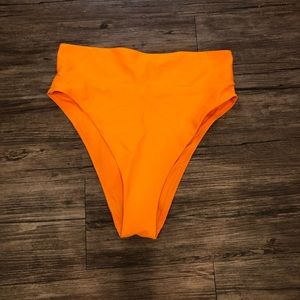 Orange highwaisted bikini bottoms